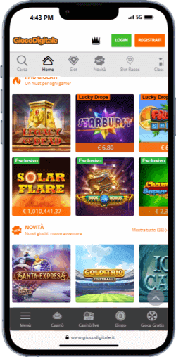 Giocare da mobile su Gioco Digitale