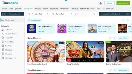 StarCasino immagine dello schermo